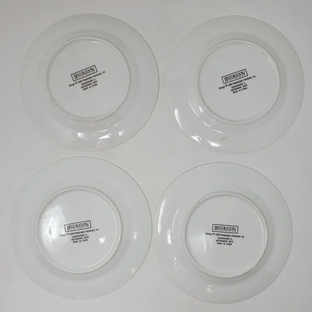 Restoration Hardware Ceramic Dessert 4 Plates Set